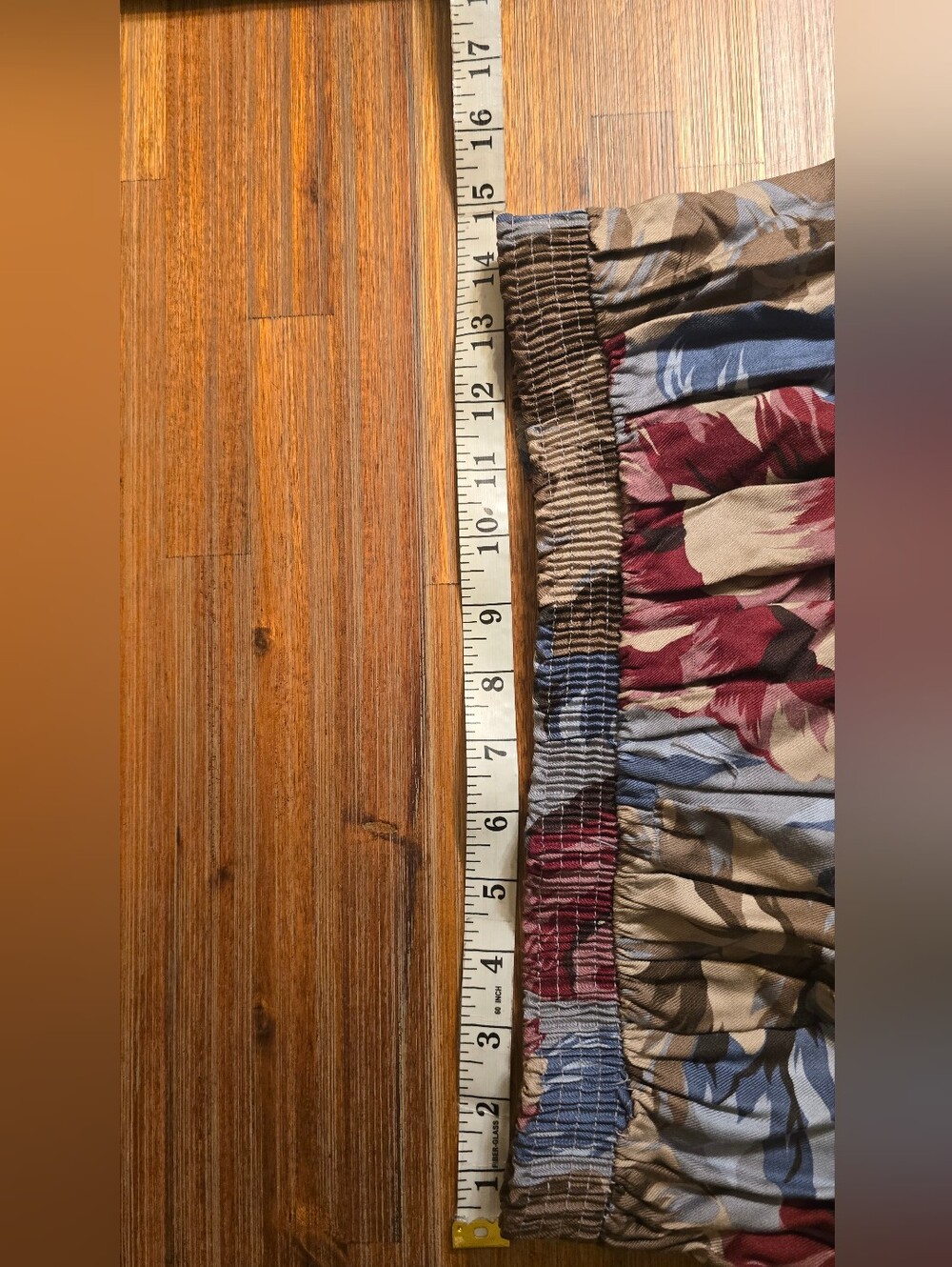 Vintage 90s The Original Pants Plus Floral Maxi Skirt Blue Burgundy Taupe Size L - Picture 11 of 12